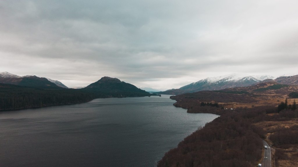 Drone shot from the highlands