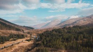 Drone image in the Highlands