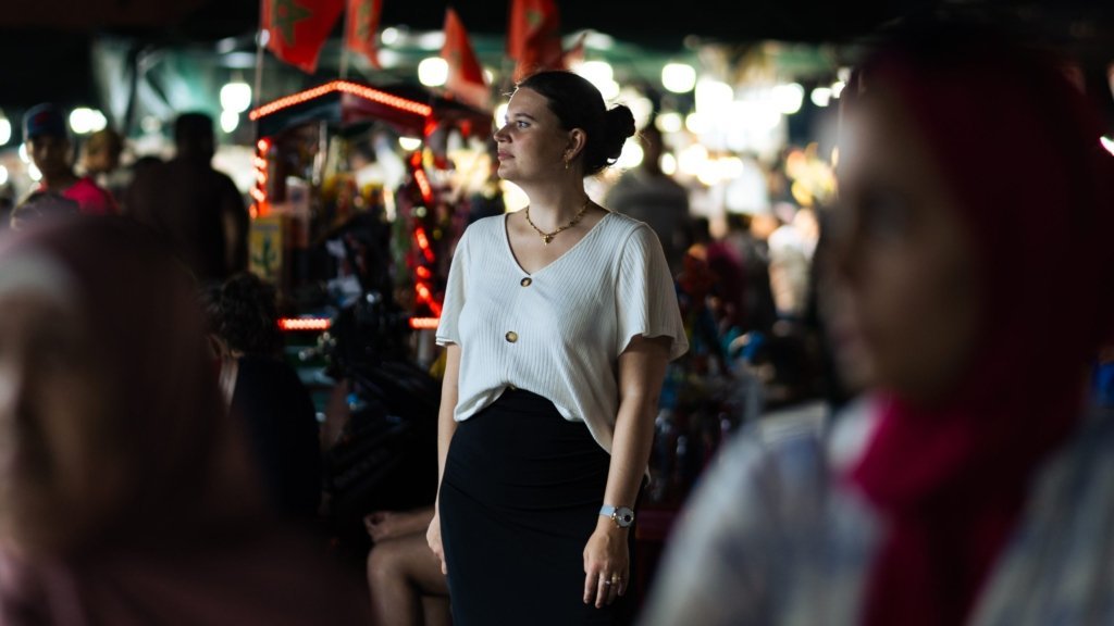 Anna on the Djemaa el-Fna square