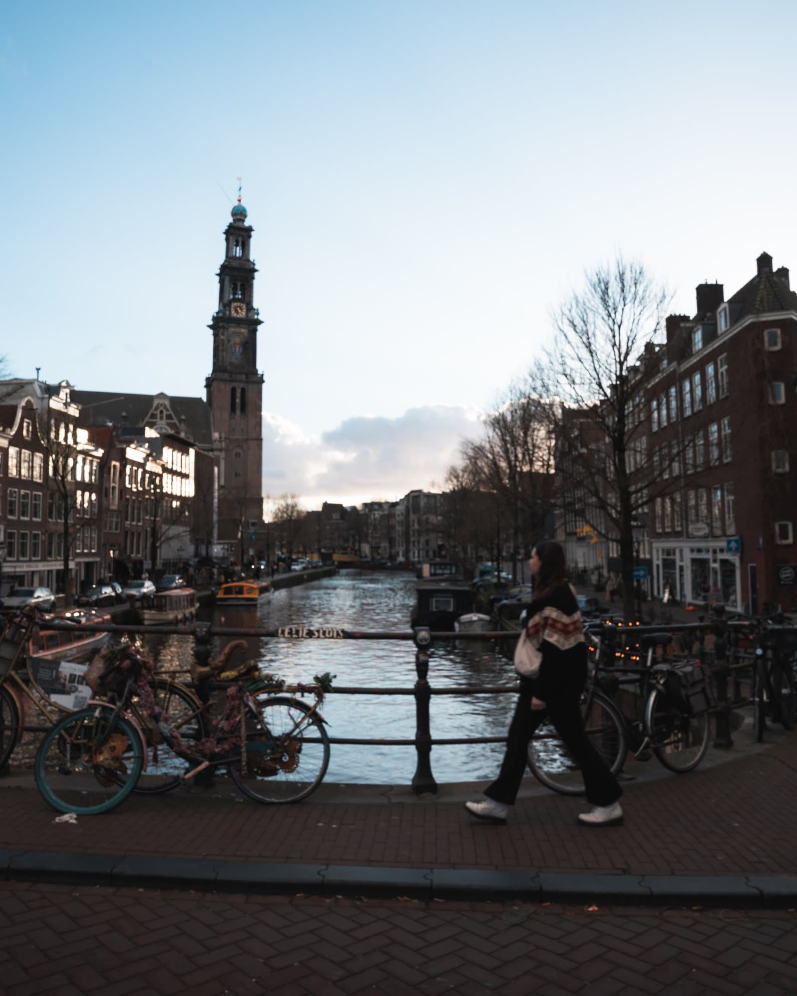 Anna in front of the Westerkerk